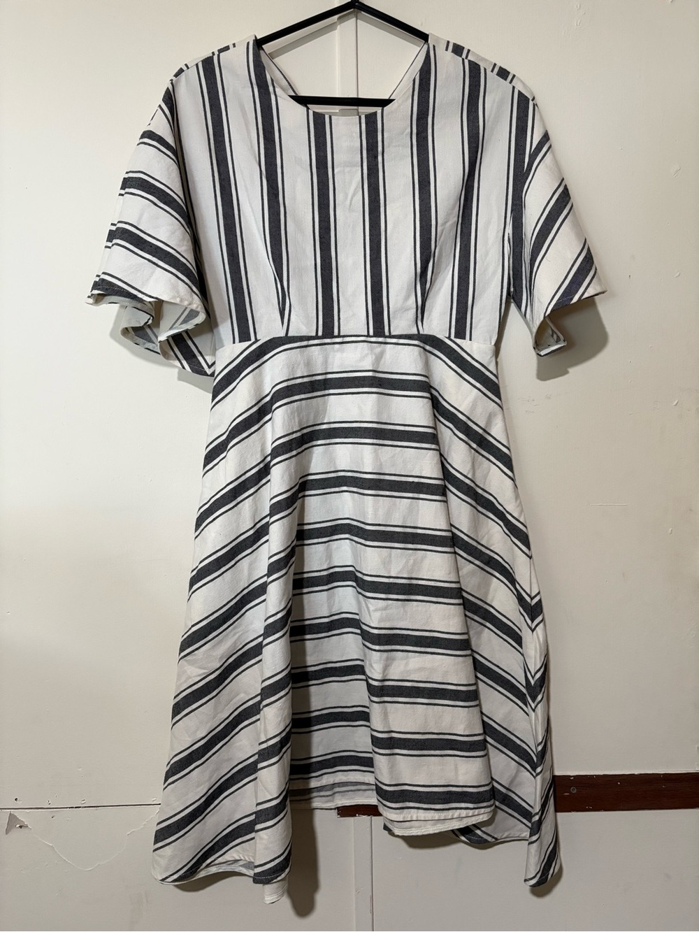 Tibi Black and White Striped Dress